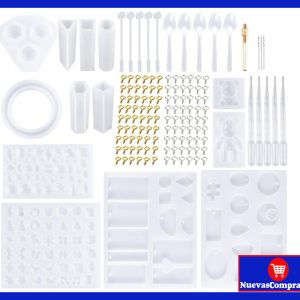 Kit Moldes de Resina Epoxi 229 Piezas Joyería DIY con Herramientas y Accesorios Completo