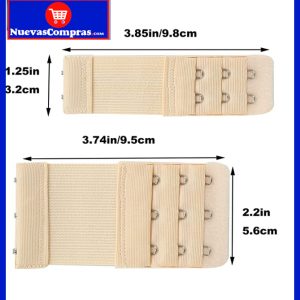 Extensor de Sujetador / Brasier 12 Piezas – Elástico Suave con 2 y 3 Ganchos