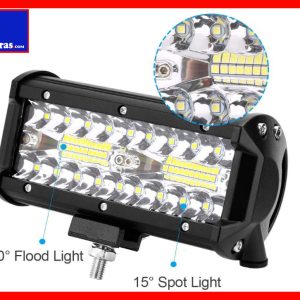 2 Barras de Luz LED 7 Pulgadas 54W 40 LEDs Impermeables Off Road para Vehículos