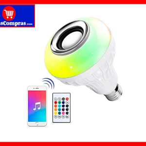Bombilla LED con Altavoz Bluetooth E26 RGB 6W – Lámpara Inteligente con Control Remoto y Audio Inalámbrico