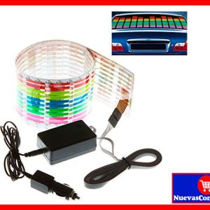 Ecualizador LED para Carro con Sensor de Música Luz Rítmica Adhesiva 12V Decoración Auto