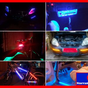 Tiras LED para Carro 12V 2 Unidades Luz Blanca DRL Decorativa Interior Exterior