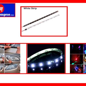 Tiras LED para Carro 12V 2 Unidades Luz Blanca DRL Decorativa Interior Exterior