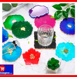 Moldes de Silicona para Resina Posavasos Tipo Ágata 10 Estilos DIY