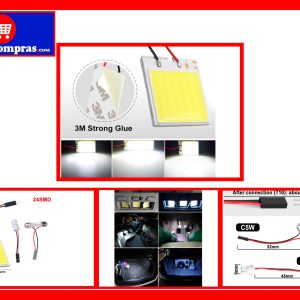 Luz LED COB Interior para Carro T10 C5W Domo 12V Super Brillante Universal