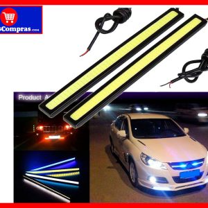 Tiras LED COB DRL para Carro 12V Impermeables 2 Unidades Luz Diurna Blanca/Azul
