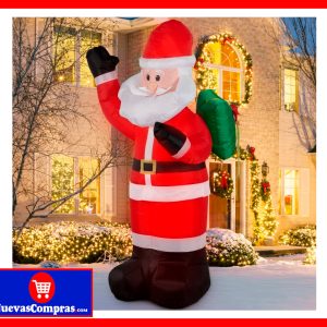 Inflable Navideño Papá Noel 180 cm con Luces LED – Decoración Exterior Jardín y Patio