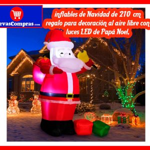 inflable de Navidad Papá Noel 210 cm con Luces LED para Decoración Exterior e Interior