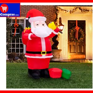inflable de Navidad Papá Noel 210 cm con Luces LED para Decoración Exterior e Interior