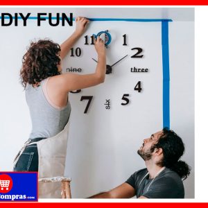 Reloj de Pared 3D Moderno con Números Adhesivos Tipo Espejo DIY Decorativo