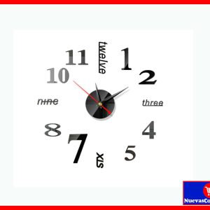 Reloj de Pared 3D Moderno con Números Adhesivos Tipo Espejo DIY Decorativo