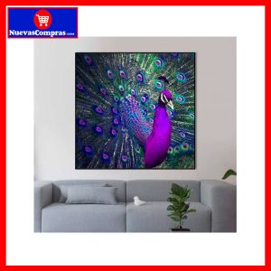 Kit de Pintura Diamante 5D Pavo Real 30x30cm Arte con Diamantes Decoración Hogar DIY