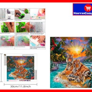 Kit de Pintura Diamante 5D 30×30 cm DIY Decoración Hogar Arte con Diamantes Sin Marco