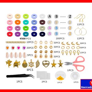 Kit de Fabricación de Pulseras DIY con Cuentas, Dijes y Cuerdas Elásticas – 5000 Piezas