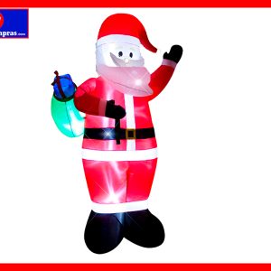 Papá Noel Inflable Gigante de 3 Metros con Luces LED para Decoración Navideña