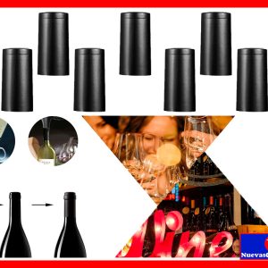 Cápsulas Termo Retráctiles PVC Negras para Botellas de Vino 100 Unidades Sellado Profesional