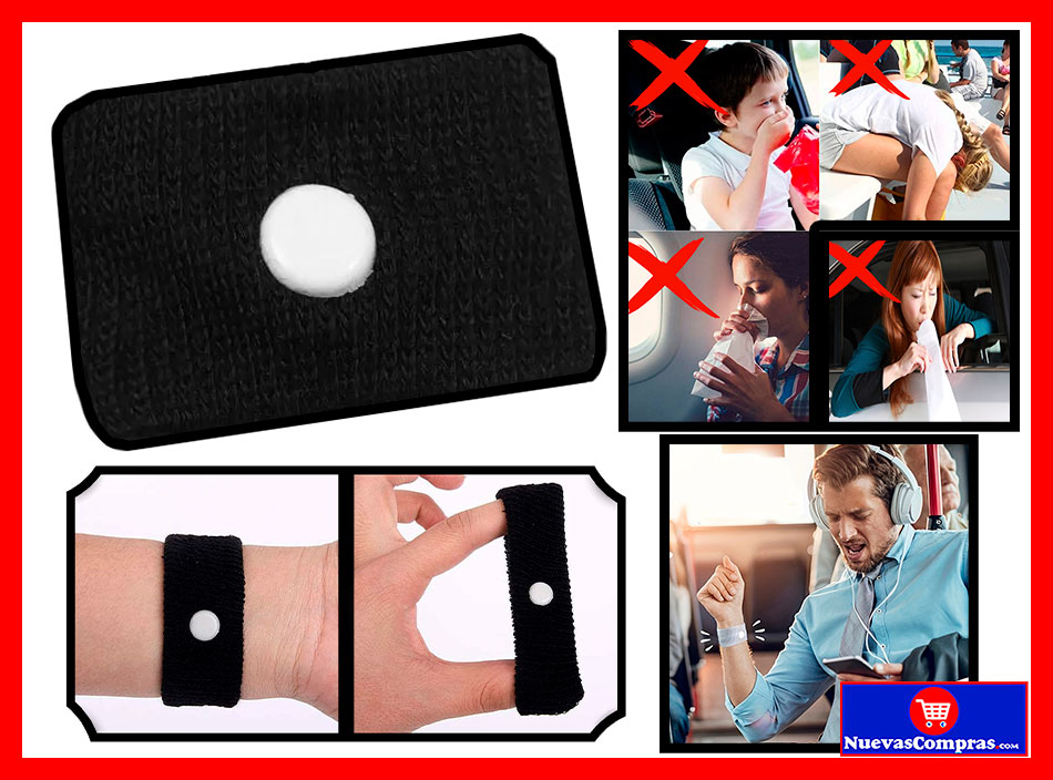Pulsera Antimareo de Acupresión para Náuseas Viaje Auto Avión Barco Niños y Adultos