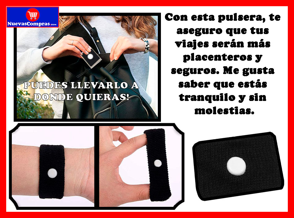 Pulsera Antimareo de Acupresión para Náuseas Viaje Auto Avión Barco Niños y Adultos - Imagen 5