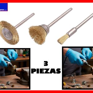 Cepillos de Alambre para Taladro – Kit de Pulido y Limpieza 3 Piezas