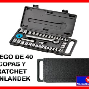 Juego de Copas y Ratchet 40 Piezas Portátil para Reparación Automotriz y Hogar